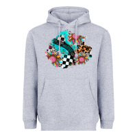 Heather Grey race sunflower patches Heavyweight Hoodie - AdoDesignShop