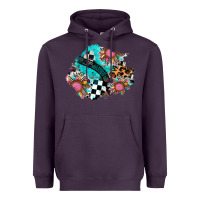 Plum race sunflower patches Heavyweight Hoodie - AdoDesignShop