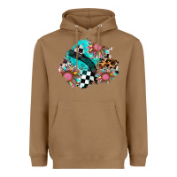 Toasted Coconut race sunflower patches Heavyweight Hoodie - AdoDesignShop