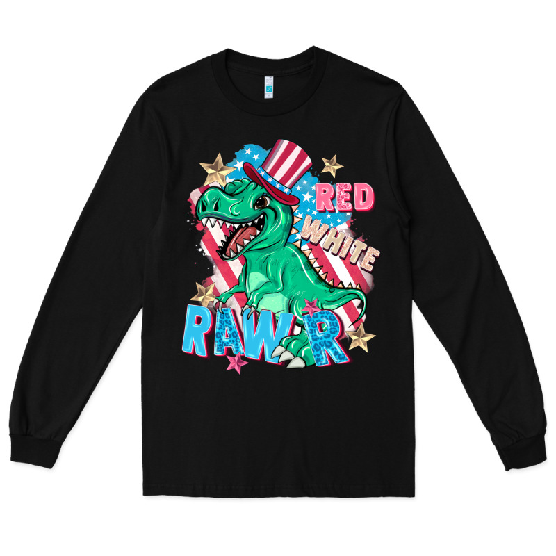 Red White Rawr Long Sleeve Tee by FaDigitalArtStudio | Teevron