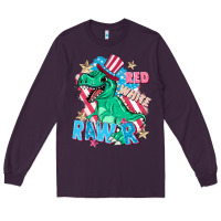 Plum Red white rawr Long Sleeve Tee - FaDigitalArtStudio