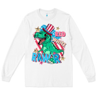 White Red white rawr Long Sleeve Tee - FaDigitalArtStudio