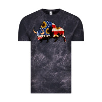 Cloud Black american flag bison Vintage Tee - Jasminsmagicworld