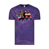Cloud Purple american flag bison Vintage Tee - Jasminsmagicworld