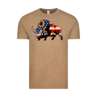Vintage Coffee american flag bison Vintage Tee - Jasminsmagicworld