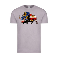 Vintage Zinc american flag bison Vintage Tee - Jasminsmagicworld