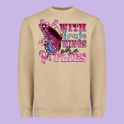 With Brave Wings She Flies Heavyweight Sweatshirt Designed By Barkaloodesign