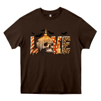 Chocolate Brown Halloween Love Heavy Core Tee - texasbilliewilder
