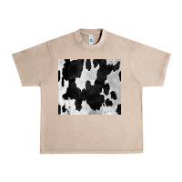 French Oak Black White Cowhide Tumbler Urban Heavy Tee - CowCowDesign