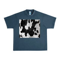 Midnight Navy Black White Cowhide Tumbler Urban Heavy Tee - CowCowDesign