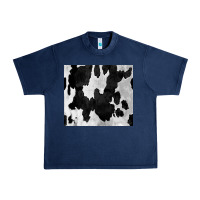 Navy Black White Cowhide Tumbler Urban Heavy Tee - CowCowDesign