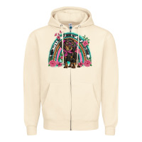 Sandshell dachshund dog pink  floral rainbow Zipper Hoodie - BarkalooDesign