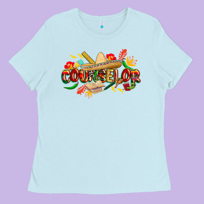 Cinco De Mayo Counselor Ladies Tee Designed By Cowgirlartshop