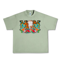Oil Green Mom Cow Flowers Urban Heavy Tee - CowCowDesign