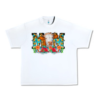 White Mom Cow Flowers Urban Heavy Tee - CowCowDesign