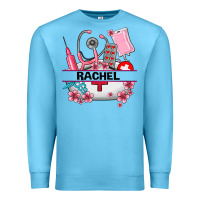 Ocean Blue costom name nurse hat and elements Premium Sweatshirt - AdoDesignShop