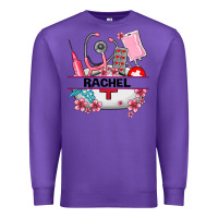 Purple costom name nurse hat and elements Premium Sweatshirt - AdoDesignShop
