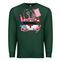 Sports Green costom name nurse hat and elements Premium Sweatshirt - AdoDesignShop