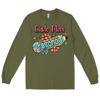 Army Green little miss preschool Long Sleeve Tee - RanaPortraitStore