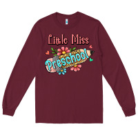 Burgundy little miss preschool Long Sleeve Tee - RanaPortraitStore