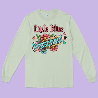 Little Miss Preschool Long Sleeve Tee Designed By Ranaportraitstore
