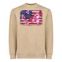 Mushroom breast cancer american flag background Heavyweight Sweatshirt - BarkalooDesign