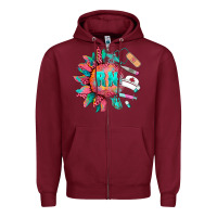 Burgundy western registered nurse  medical instruments Zipper Hoodie - BarkalooDesign