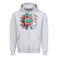 Heather Grey western registered nurse  medical instruments Zipper Hoodie - BarkalooDesign