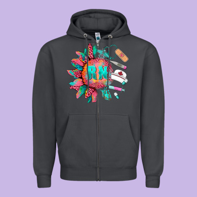 Western Registered Nurse  Medical Instruments Zipper Hoodie Designed By Barkaloodesign