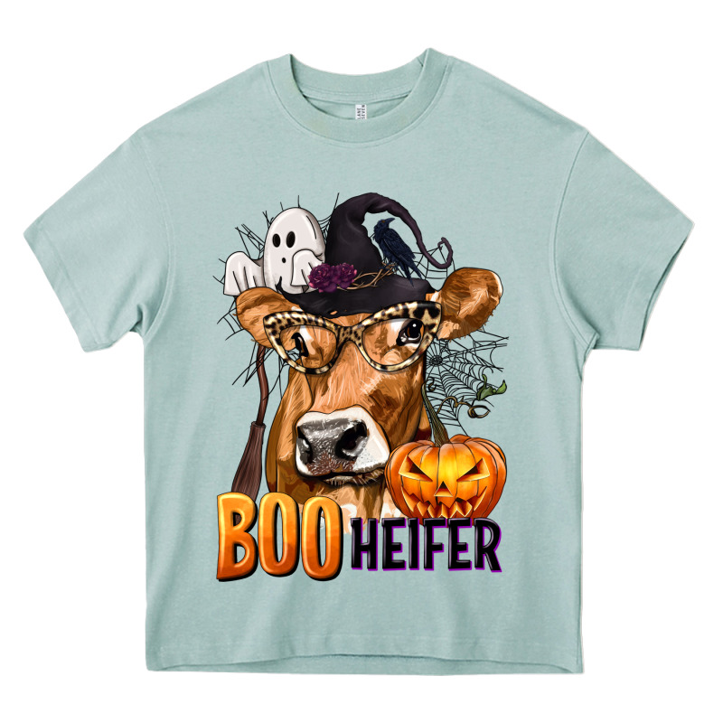 Boo Heifer Cow With Halloween Heavy Core Tee by texasbilliewilder | Teevron