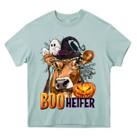 Arona Boo Heifer Cow with Halloween Heavy Core Tee - texasbilliewilder