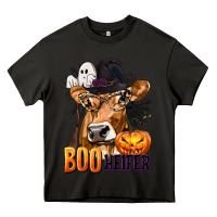 Asphalt Boo Heifer Cow with Halloween Heavy Core Tee - texasbilliewilder