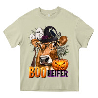 Mossy Boo Heifer Cow with Halloween Heavy Core Tee - texasbilliewilder
