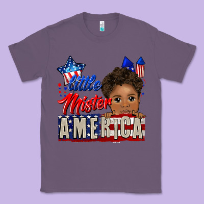Little Mister America Black Boy Classic Tee Designed By Cowgirlartshop