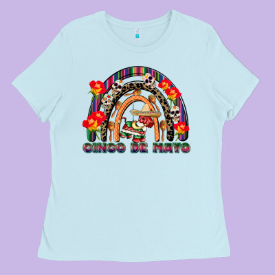 Cinco De Mayo Rainbow Ladies Tee Designed By Cowgirlartshop