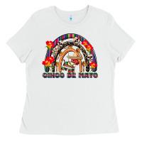 White cinco de mayo rainbow Ladies Tee - CowGirlArtShop