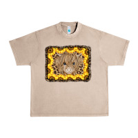 French Oak Baby Cow Leopard Sunflowers Urban Heavy Tee - CowCowDesign