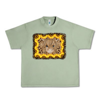 Oil Green Baby Cow Leopard Sunflowers Urban Heavy Tee - CowCowDesign