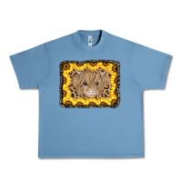 Pebble Blue Baby Cow Leopard Sunflowers Urban Heavy Tee - CowCowDesign