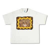 Pistachio Baby Cow Leopard Sunflowers Urban Heavy Tee - CowCowDesign