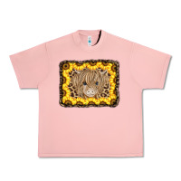 Salmon Baby Cow Leopard Sunflowers Urban Heavy Tee - CowCowDesign