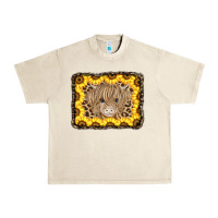 Sandshell Baby Cow Leopard Sunflowers Urban Heavy Tee - CowCowDesign