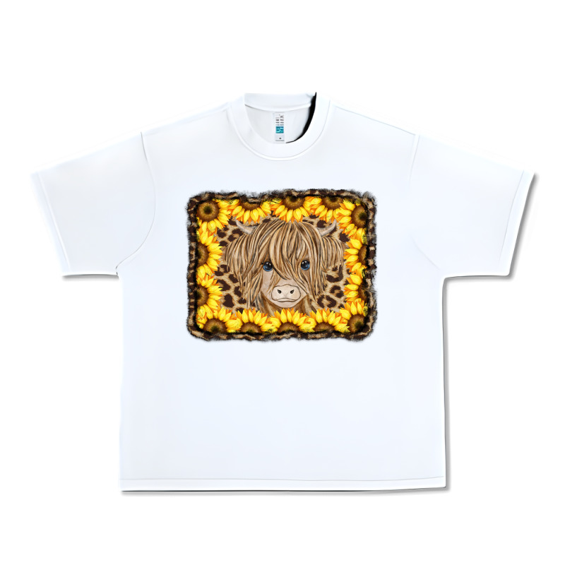 Baby Cow Leopard Sunflowers Urban Heavy Tee by CowCowDesign | Teevron
