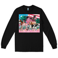 Black American farm animals tumbler 4th of july Long Sleeve Tee - FaDigitalArtStudio