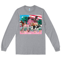 Heather Grey American farm animals tumbler 4th of july Long Sleeve Tee - FaDigitalArtStudio