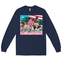 Navy American farm animals tumbler 4th of july Long Sleeve Tee - FaDigitalArtStudio