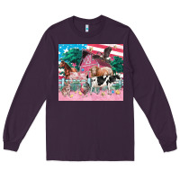 Plum American farm animals tumbler 4th of july Long Sleeve Tee - FaDigitalArtStudio
