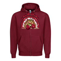 Burgundy cherry rainbow Zipper Hoodie - BarkalooDesign