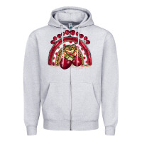 Heather Grey cherry rainbow Zipper Hoodie - BarkalooDesign
