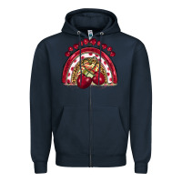 Navy cherry rainbow Zipper Hoodie - BarkalooDesign